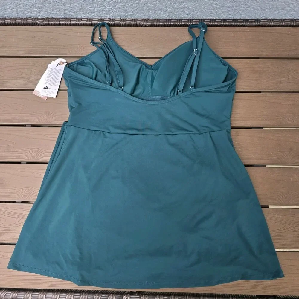 Calia Women's Sea Green Strappy Back Swim Dress  Size XXL New